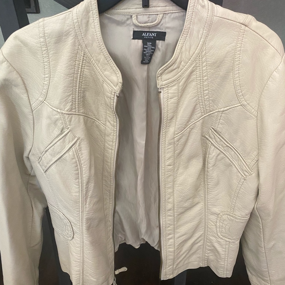 Beige bomber style jacket